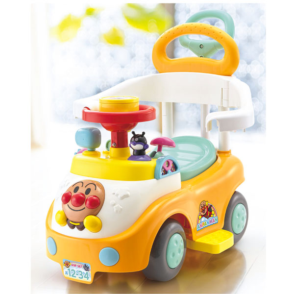 アンパンマンといっしょにドライブ！　3STEPよくばりビジーカー押し棒＋ガード付き