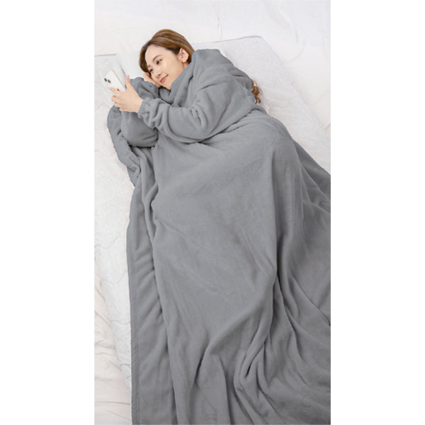 スマホが触れる 袖付き着る毛布 L(全長190cm)