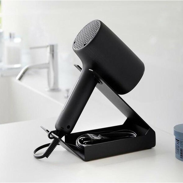 tower 収納付きドライヤー＆ヘアアイロンスタンド ブラック