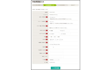 本登録情報の入力